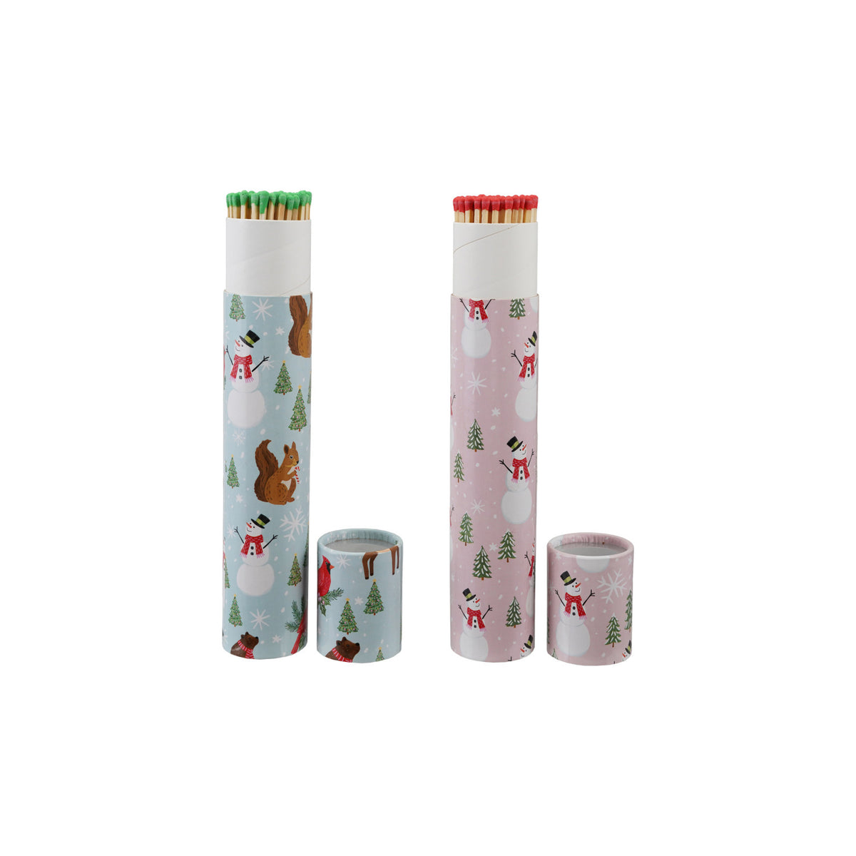 Whimsical Fireplace Matches – 2 Styles. Bring cozy warmth and festive magic into your home with our Whimsical Fireplace Matches. Beautifully packaged in a charming holiday-patterned tube, these extra-long matches make lighting your favorite seasonal candles or starting a roaring fire a joyful and effortless experience.